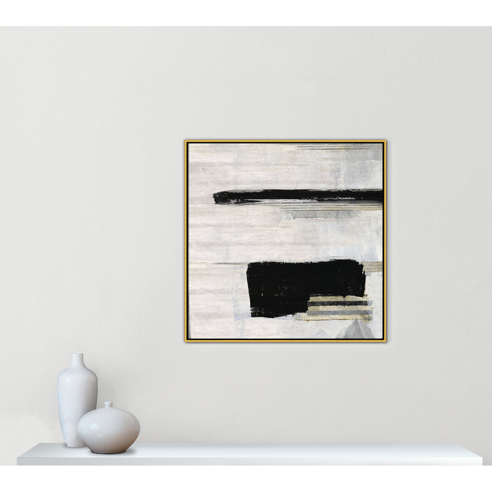 La Bande II Print by Sally Swatland, 37.5" H x 37.5" W, Gold