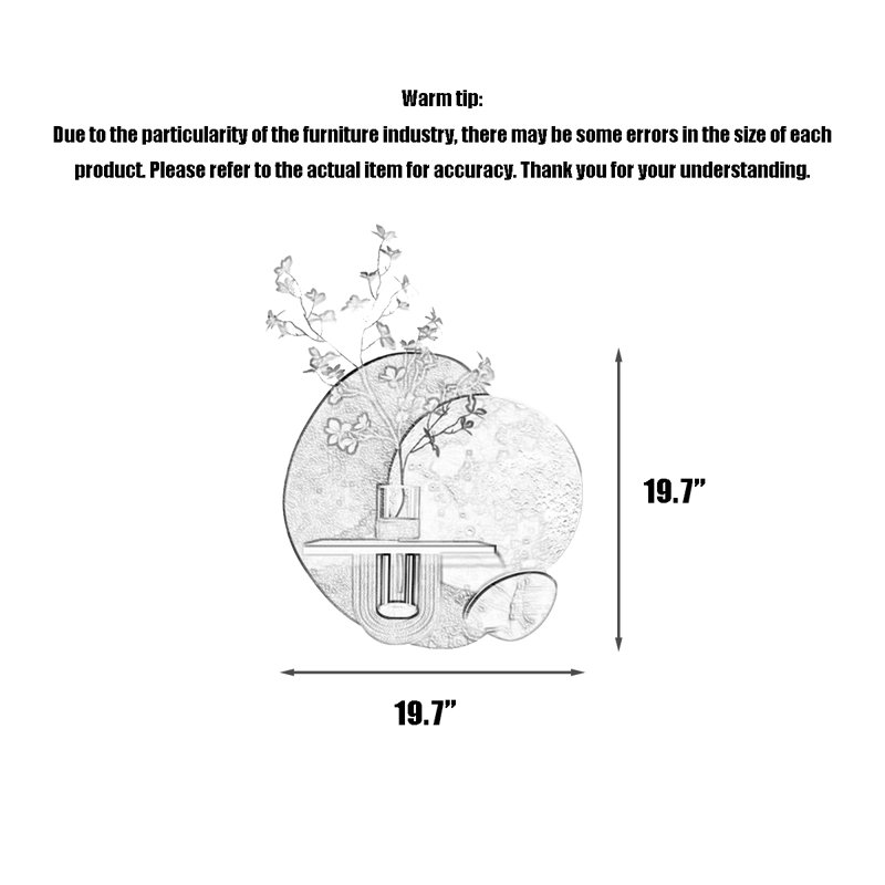 Décoration murale moderne minimaliste de plantes grès vertes hydroponique, H 19,69 po x l 19,69 po x P 1,57 po