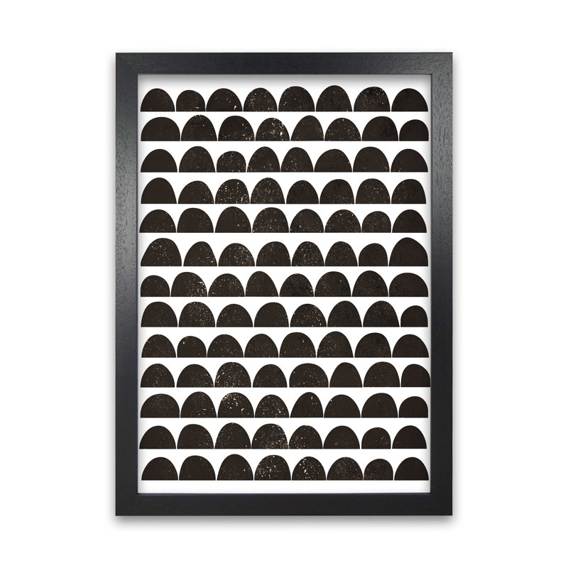 Half Moon Black Texture Original - Print, Black Frame, 59cm H x 42cm W x 3cm D