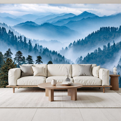 Papier peint adhésif à peler et coller Serene Forest Canopy Misty