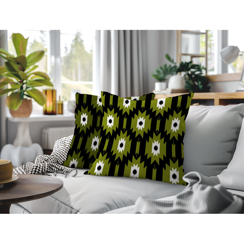 Ensemble de coussins réversibles pour l'intérieur et l'extérieur Catori, 16 x 16, Chartreuse