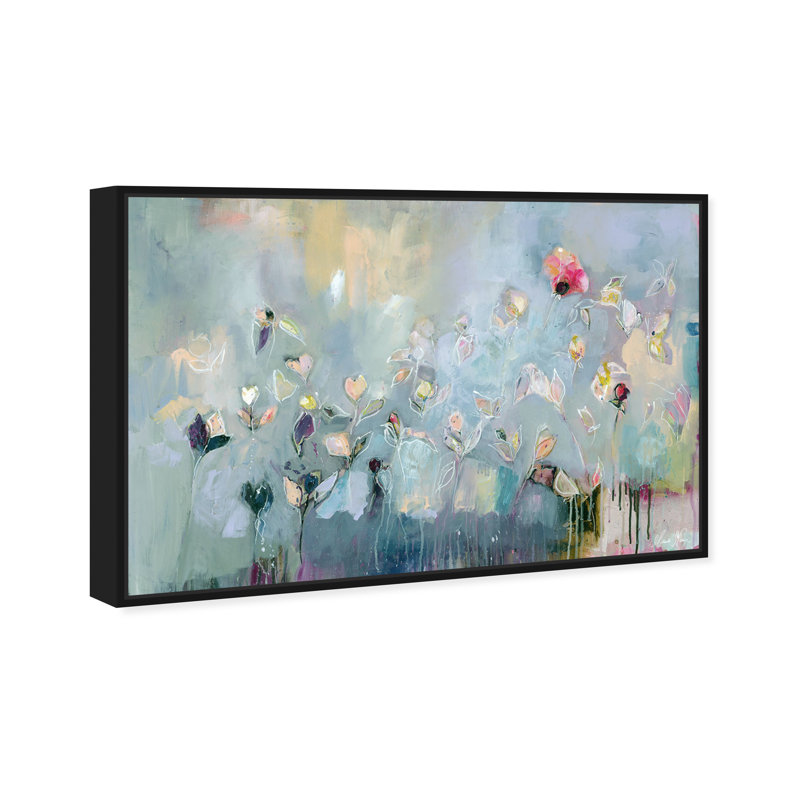 Michaela Nessim - Infiniment Divine Flower Garden Beauty Modern Pink - impression sur toile, Toile avec cadre flottant noir