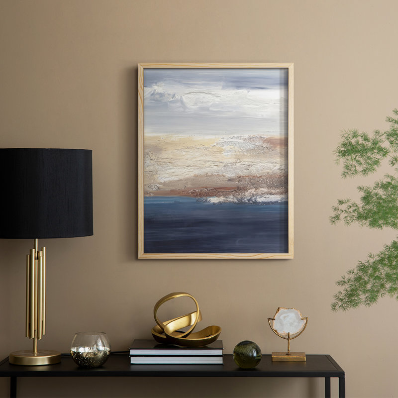 «Tidal Seafoam Horizon II», reproduction encadrée - bois massif, Naturel, H 11 po x l 9 po