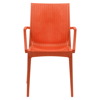 Mace No-Assembly Stackable Patio Armchair – Modern All-Weather Weave Dining Chair – Waterproof & Sturdy Polypropylene Seating for Garden & Balcony