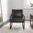 24.6" Wide Minimalist Soft Cushioned Back Upholstered Sled Base Arm Accent Chair (Set of 8)-108052976