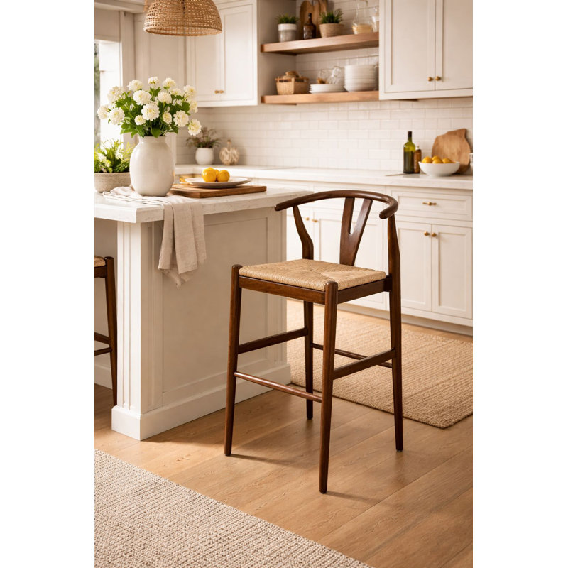 Nareh Bar Height Kitchen Bar Stool, Cappuccino, Bar Stool (29" Seat Height)