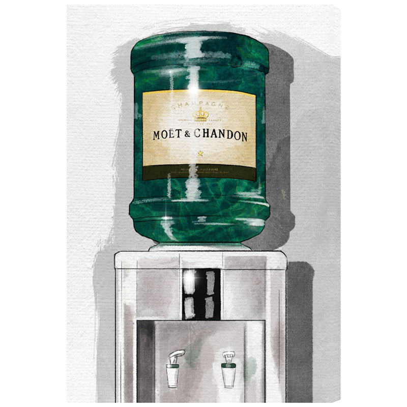 Drinks and Spirits Champagne For Days, Glam Green, impression sur toile, H 24 po x l 16 po