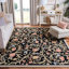 Tapis noir / beige en laine crocheté à la main à motif floral Hollander-21274561