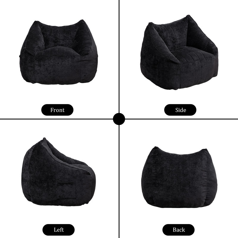 Fabric Bean Bag Chair, Black
