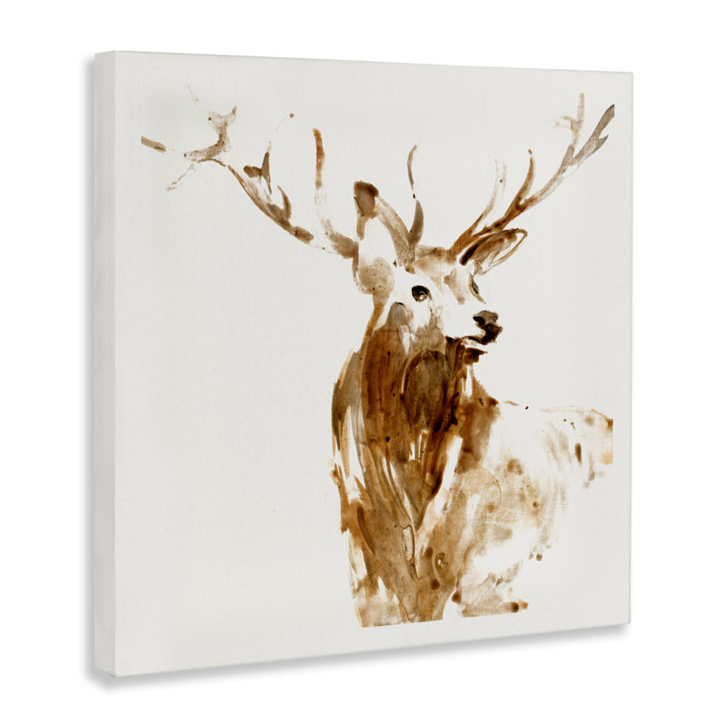 Portrait de cerf, toile par Lorenzo Collective, H 36 po x l 36 po