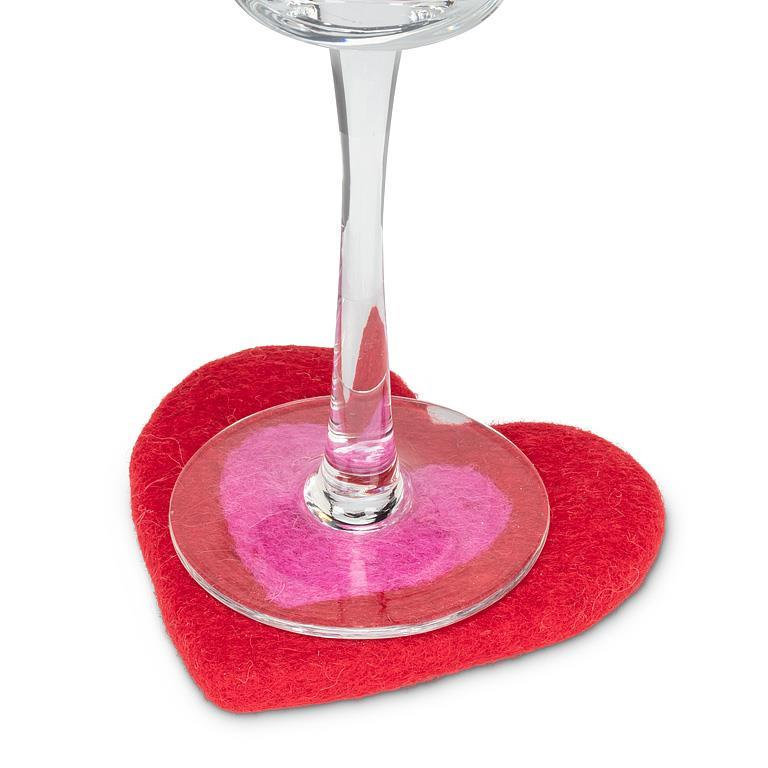Sous-verre en forme de cœur