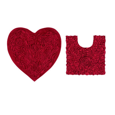 Tapis 100% coton lavable à la machine de la collection Bell Flower (ensemble de 2)