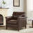 Hamse Genuine Leather Upholstered Accent Armchair-254838025