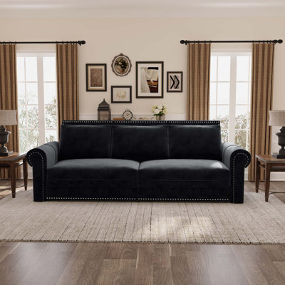 Chesterfield Sofa,93.7" King Pull Out Sofa Bed, 3-In-1 Velvet Convertible Sleeper Sofa With Nailhead Trim & Rolled Arm,Multi-Functional Sofa Bed For Living Room,Bedroom,Apartment,Office