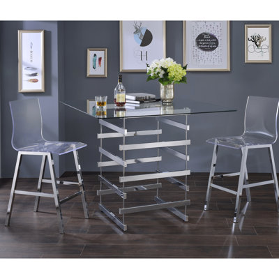 Contemporary Clear Acrylic Counter Height Chairs (2 ) - Suitable For Kitchen Islands And Casual Entertaining (2) Breakfast Bars Dining
