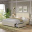 Double Size Upholstered Beds, Modern Platform Bed Frame With Adjustable Headboard And 4 Storage Drawers, Wooden Slats Support, No Box Spring Needed-1534616862