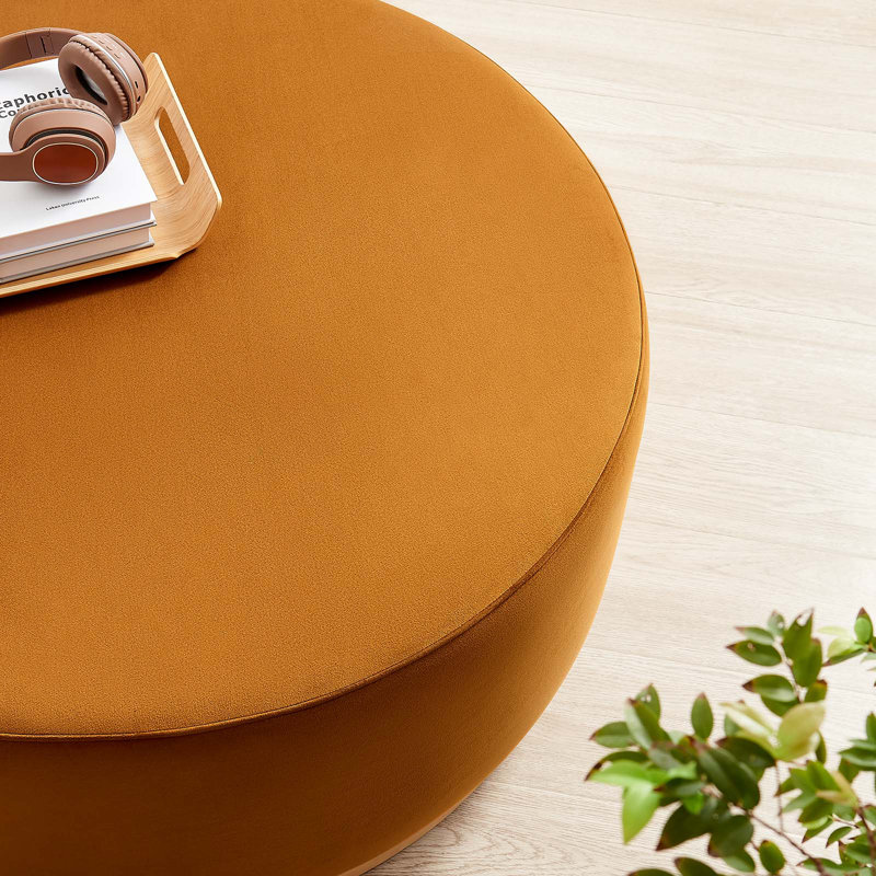 Modway Tilden Upholstered Ottoman, Brown Velvet