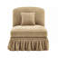 Canapé d'appoint moderne sans accoudoirs en chenille avec jupe plissée amovible et coussin décoratif, couleur café pâle