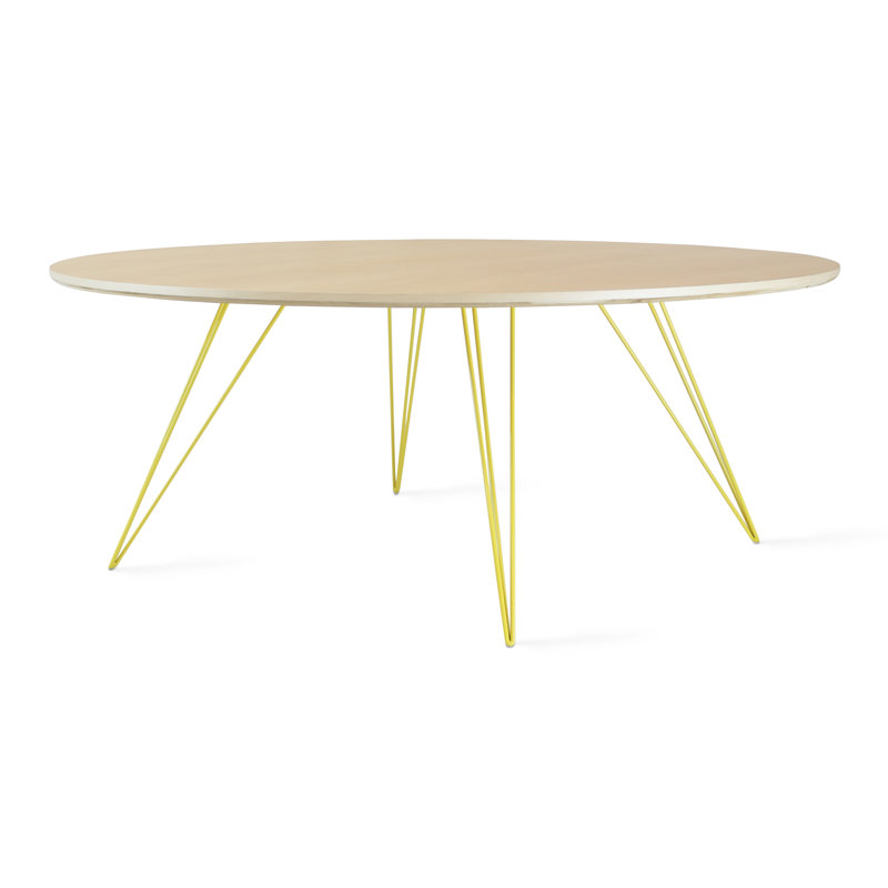 Williams Single Coffee Table, 18" H x 46" L x 46" W, Yellow, Maple