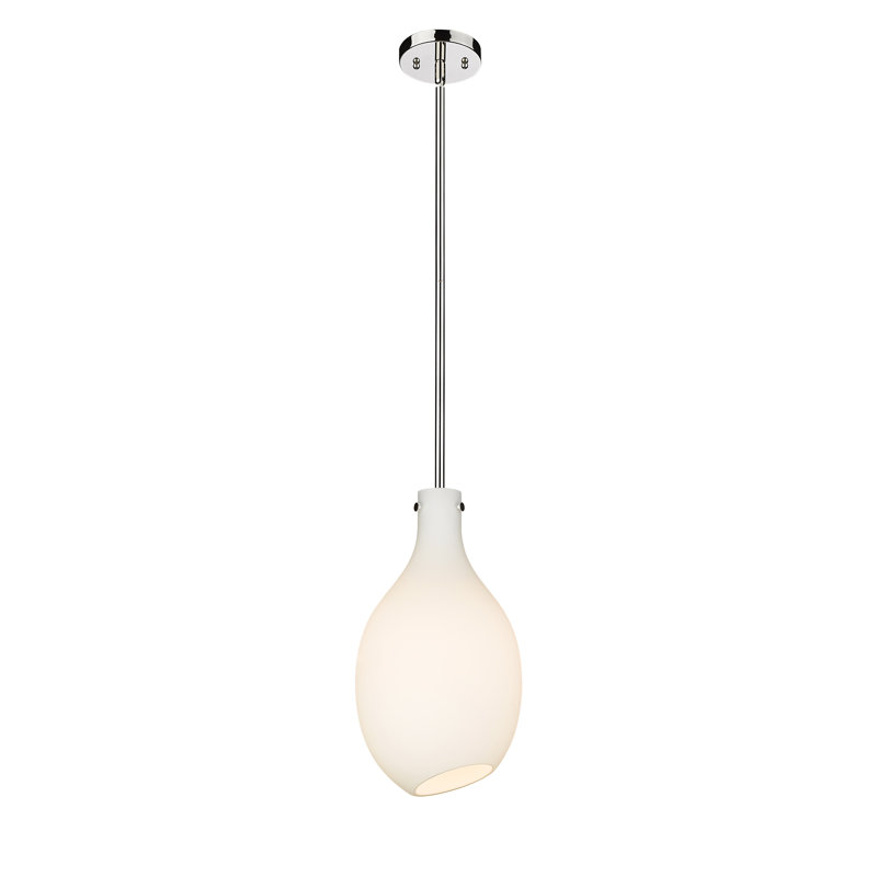 Luminaire suspendu sphère 1 lumière Kenia, Ampoule non incluse, Blanc mat, Nickel poli