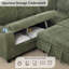 Canapé-lit modulaire en L avec lit escamotable et rangement-358107326