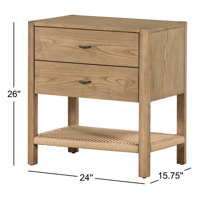 Zuma 2 - Drawer Nightstand, Dune Ash