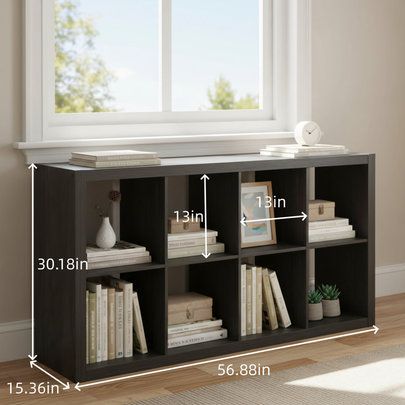 Charcoal Gray, 8-Compartment Storage Rack, Multi-Compartment Floor-Standing Shelf For Home Use, Suitable For Living Room, Study, And Bedroom, Simple And Organized Storage.