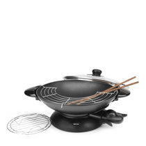 Ovente Electric Skillet with Nonstick Coating Pan & Borosilicate Glass  Cover 13 Inch, 1400 Watt Cooking Wok, Black - Bed Bath & Beyond - 23510856