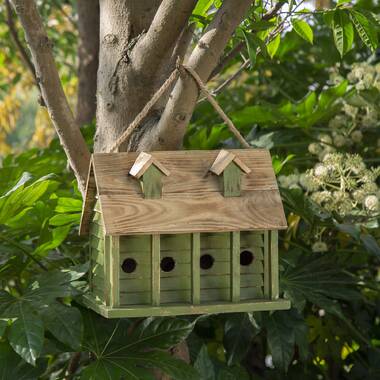 Large Green Grass Birdhouse for Outside Garden Decoration Hanging Bird Hut  Bird Nest Cozy Resting Place for Wild Birds 9.8inch/25cm (Grass)