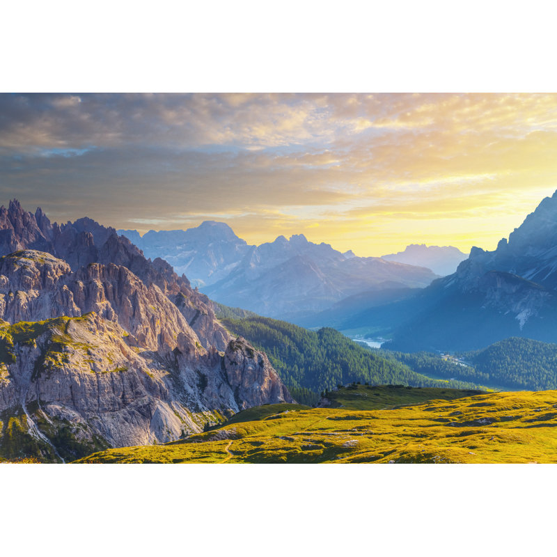 Mountains At Sunset by Mammuth - Wrapped Canvas Print, 30cm H x 46cm W x 3.8cm D