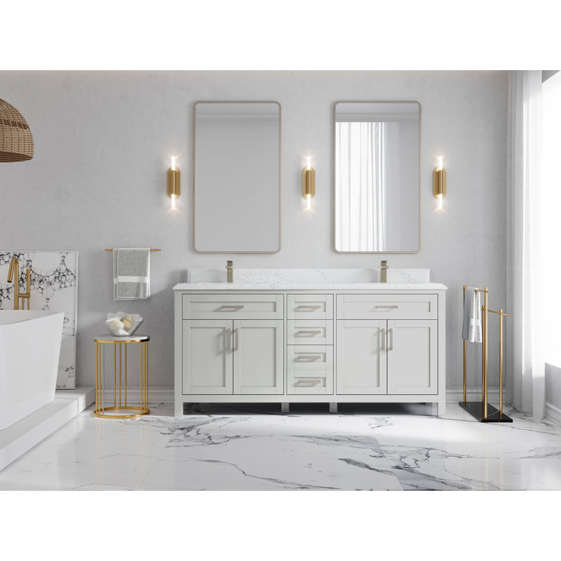 Ensemble de meuble-lavabo double 72 po Cambridge, Empira blanc