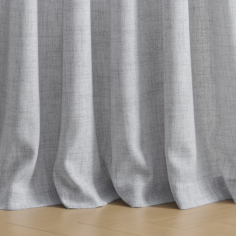 Pinch Pleated Light Filtering Linen Blended Curtains, Boho Back Tab Semi Sheer Drapes with Metal Rings and adjustable Hooks for Living Room Bedroom,2Panels