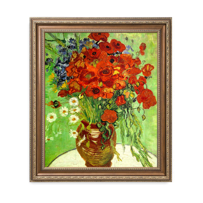 Coquelicots et marguerites rouges