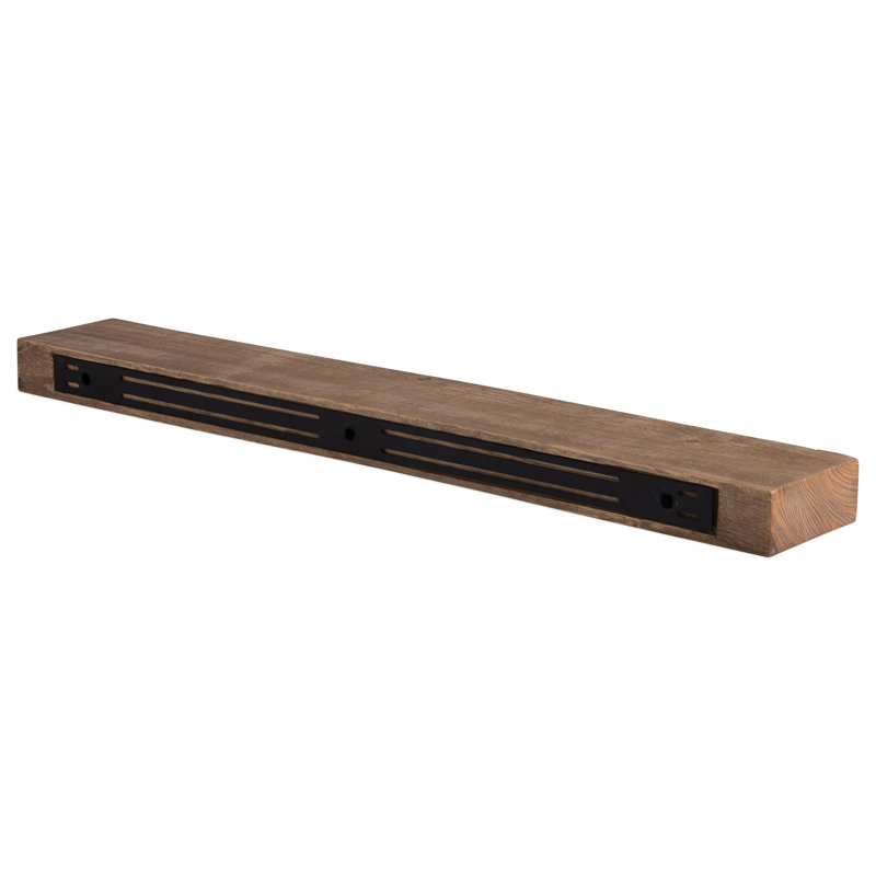 Dogberry Collections Solid Beam Floating Shelf, Dark Chocolate, 48"