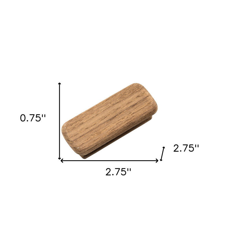 Ensemble de deux poignées de tiroir en bois de teck brun