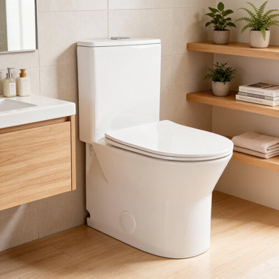 Toilette compacte une pièce Yingze 22 po, à double chasse (1,1 / 1,6 GPF), conception courte brute de 10 po pour les petites / étroites salles de bain, siège à fermeture en douceur inclus