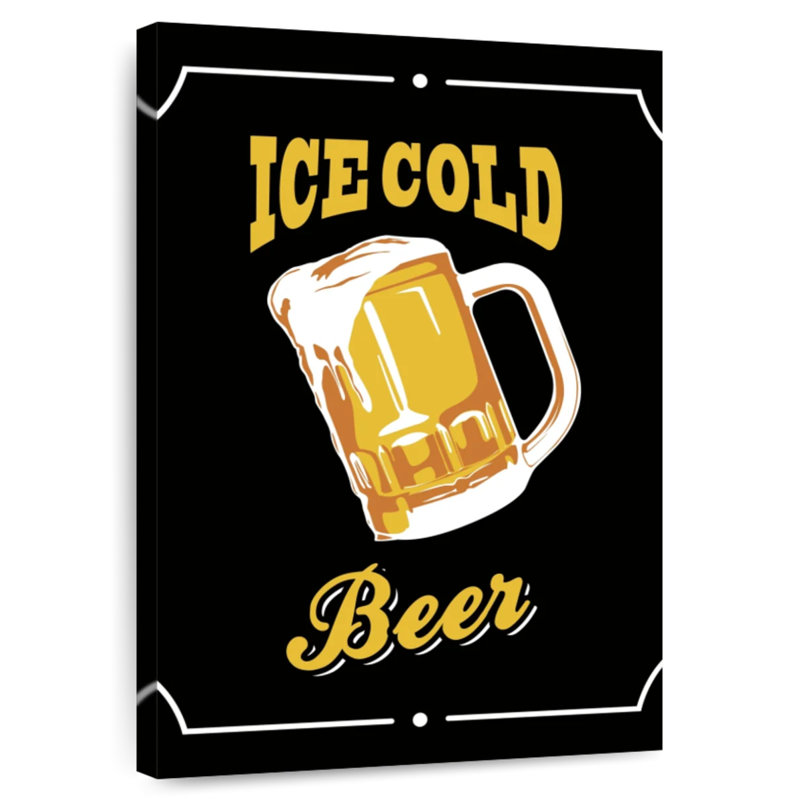 Kema Ice Cold Beer Wall Sign, 39" H x 26" W