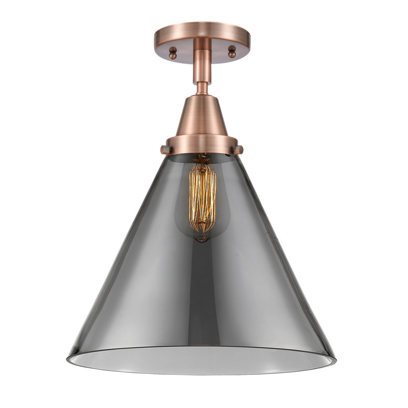 Plafonnier encastré en verre à DEL, Ampoule non incluse, Oui, Cuivre antique