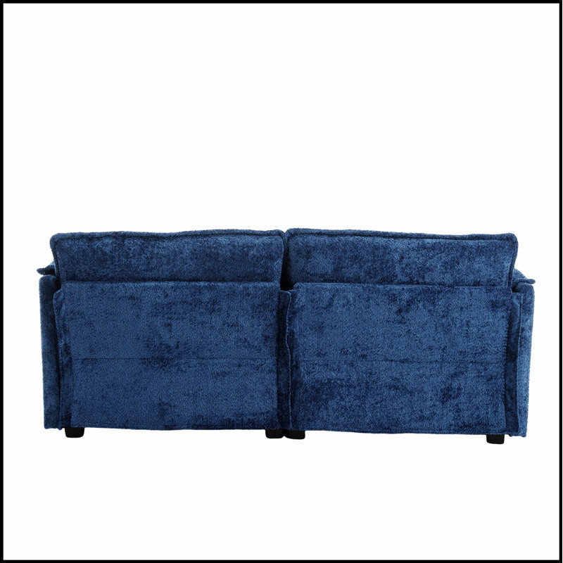 Luxueux canapé double surdimensionné avec accoudoirs amovibles et poches latérales pour un confort et un style ultimes