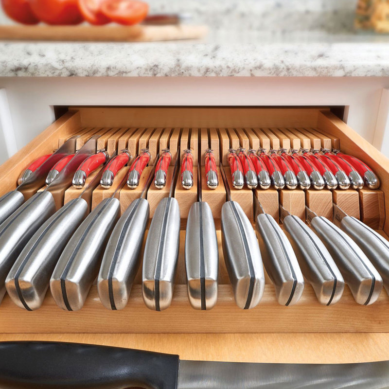 Rev-A-Shelf Dual Row Trimmable Knife Block Drawer Organizer Insert