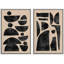 «Brown Mid-Century Polygon», 2 pièces-98554653-98554652