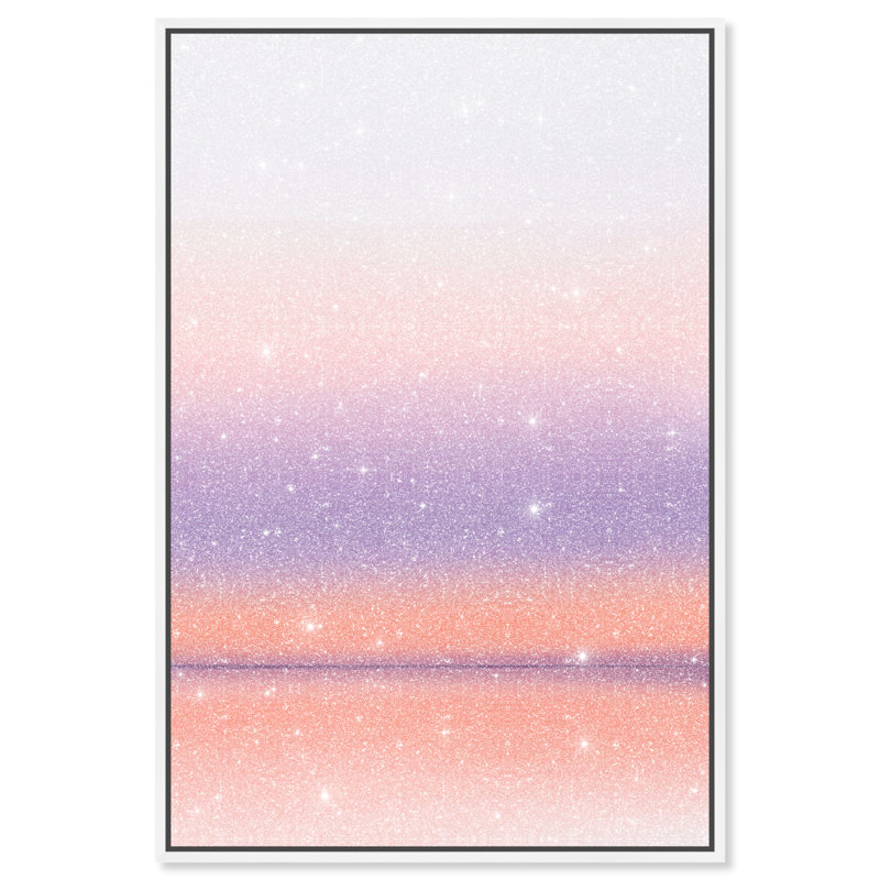 Peach Coastline Print by Oliver Gal, 55"H x 37"W, White Floater Frame