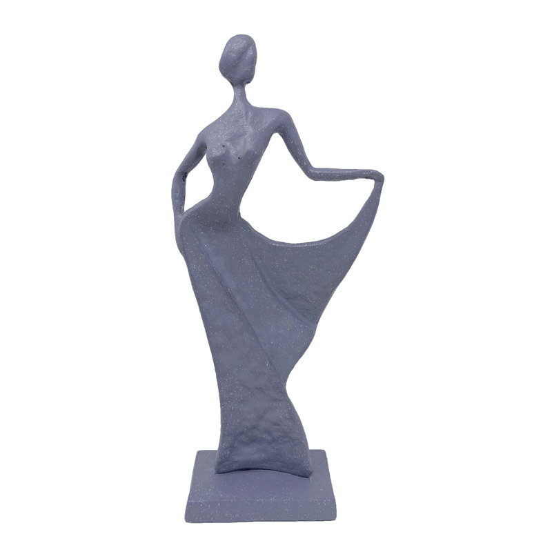 BRIGITTE CHIC LADY Iron Figurine 27cm, Grey Shimmer