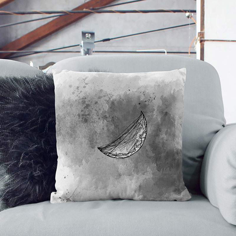 A Half Moon In Abstract Square Throw Cushion, 40 x 40 cm