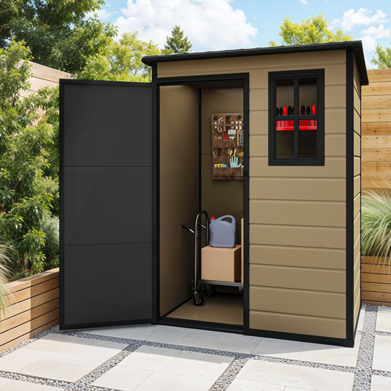 Outdoor Vertical Storage Shed, Brown