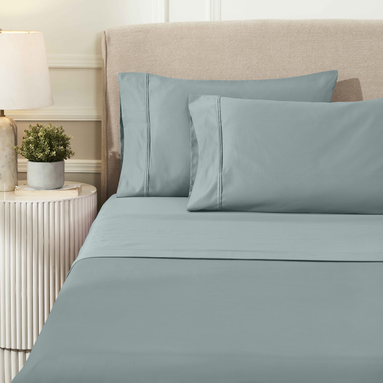 Mellark Cotton Sheet Set, King Sheet Set with 2 Pillowcases, Teal