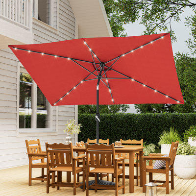Parasol d'extérieur rectangulaire 10 x 6,5 pi DEL avec marché