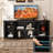 Rustic Farmhouse 58" Tv Stand For Tvs Up To 65", Solid Wood Entertainment Center With Glass Doors, Adjustable Storage, Built-In Charging Hub & Smart Led Lighting-1938734630
