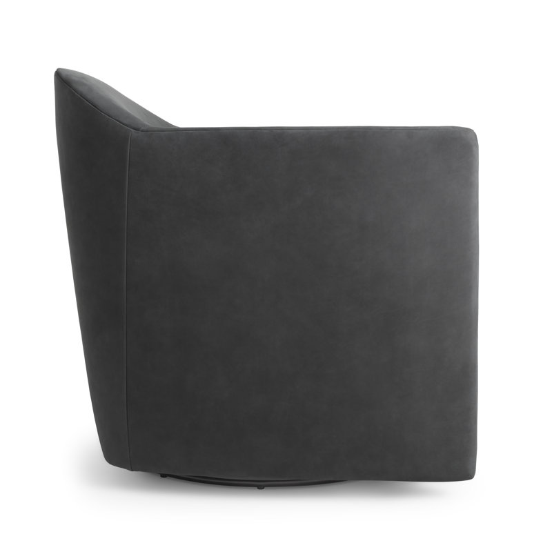 About Face Swivel Club Chair, Ink Genuine Leather