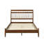 Grand lit plateforme au fini châtaignier - Meuble transitionnel pour chambre à coucher, structure en bois, sans sommier, H 64 po x 84,5 po x 47 po, fondation avec une chambre de livraison, livraison, H 64 po x 84,5 po x H 47 po-1331801961